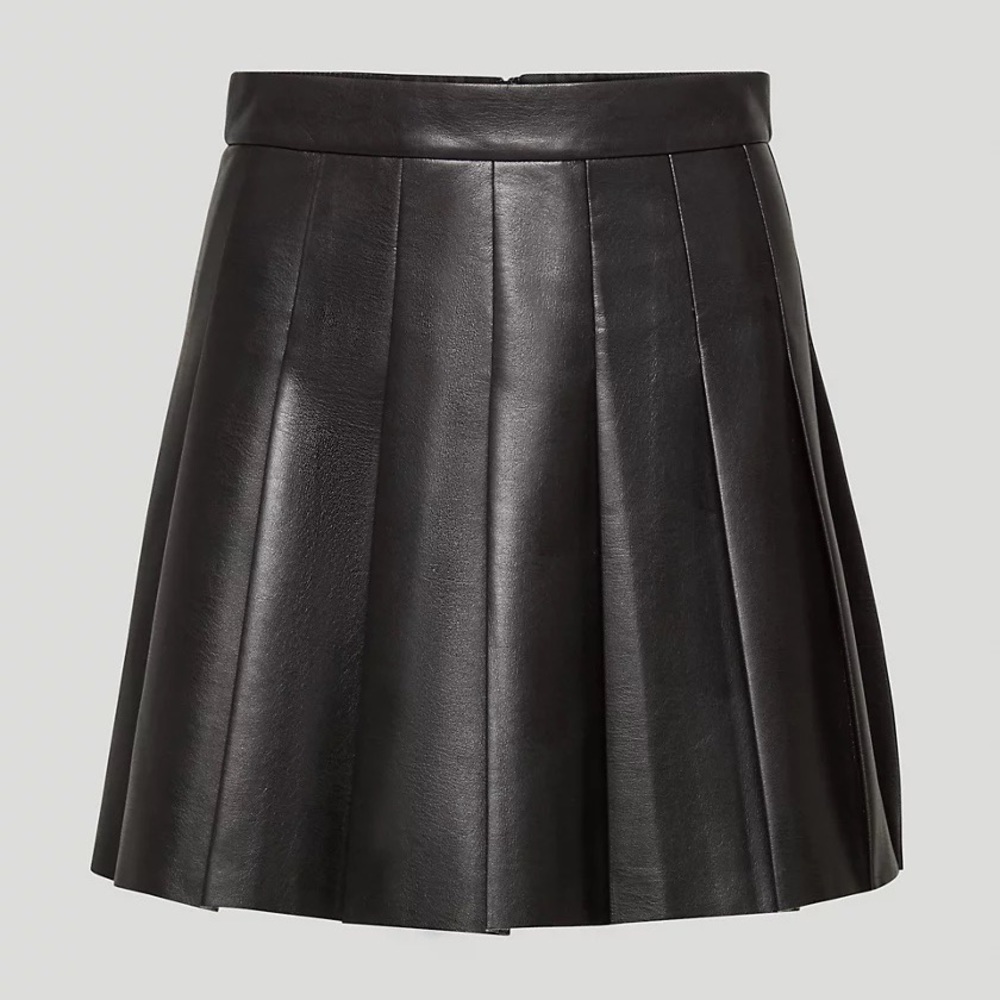 Sunday Best Olive black vegan leather miniskirt